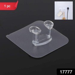 17777-transparent-self-adhesive-hook-seamless-drill-free-removable-wall-mounted-hanger-as-toothbrush-holder-power-plug-socket-holder-waterproof-and-oil-proof-1-pc