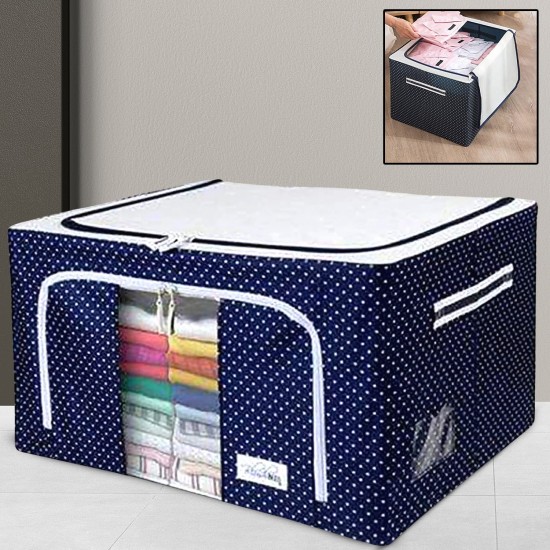 foldable-steel-frame-clothes-living-storage-organizer