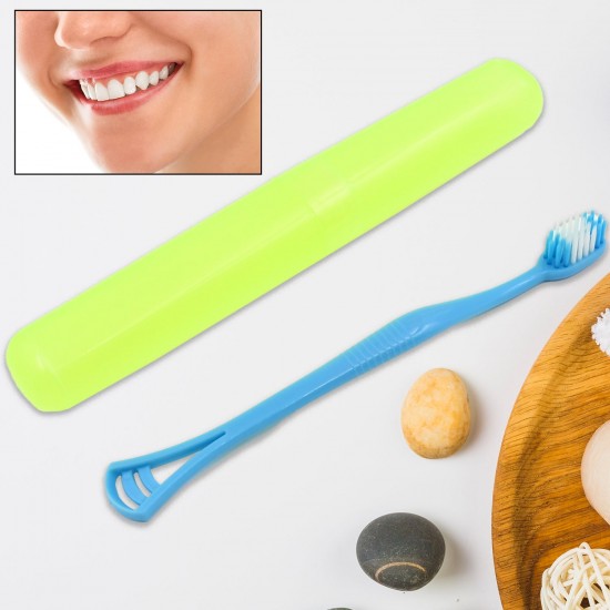 12721-2-in-1-soft-toothbrush-and-tongue-with-toothbrush-cover-cleaner-scraper-for-men-and-women-kids-adults-plastic-toothbrush-cover-case-holder-1-pc 12721-2-in-1-soft-toothbrush-and-tongue-with-toothbrush-cover-cleaner-scraper-for-men-and-women-kids-adults-plastic-toothbrush-cover-case-holder-1-pc
