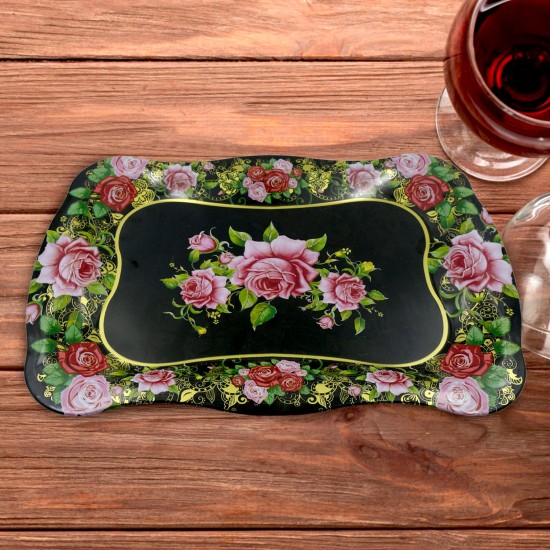 stainless-steel-flower-printed-serving-tray stainless-steel-flower-printed-serving-tray