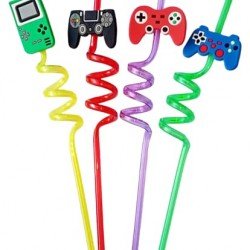 5925-reusable-straws-are-perfect-for-kids-summer-parties-plastic-straws-reusable-drinking-straws-with-cartoon-decoration-for-kids-birthday-party-favors-or-other-summer-celebration-4-pc-set