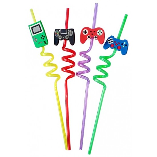 5925-reusable-straws-are-perfect-for-kids-summer-parties-plastic-straws-reusable-drinking-straws-with-cartoon-decoration-for-kids-birthday-party-favors-or-other-summer-celebration-4-pc-set