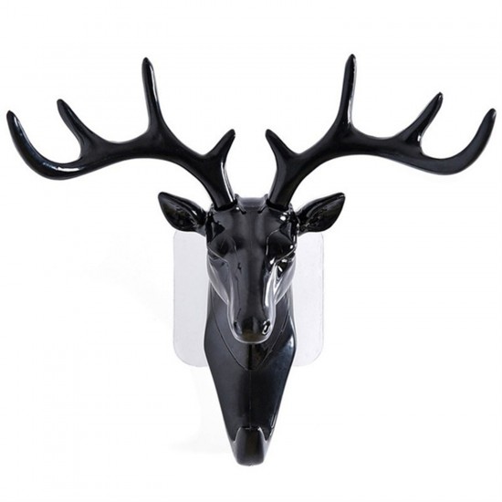 1743-deer-head-self-adhesive-wall-door-hook-hanger