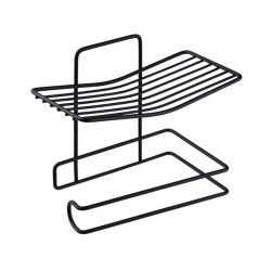 1760-iron-black-coated-self-adhesive-wall-mounted-tissue-toilet-paper-holder