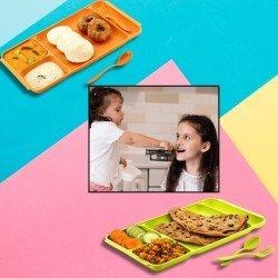 2037-4compartment-dish-with-spoon-and-fork2-dish-set-with-1spoon-and-1fork-dinner-plate-plastic-compartment-plate-pav-bhaji-plate-4-compartments-divided-plastic-food-plate