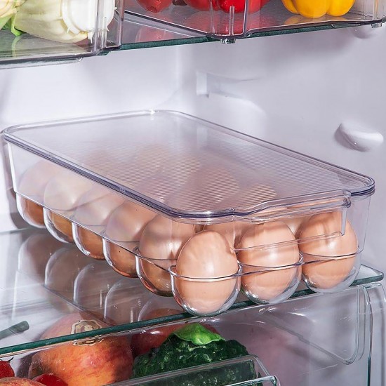 plastic-18-cavity-egg-storage-box-or-egg-trays-for-refrigerator-with-lid-handles-rectangular-egg-tray-box-for-18-egg-1-pc