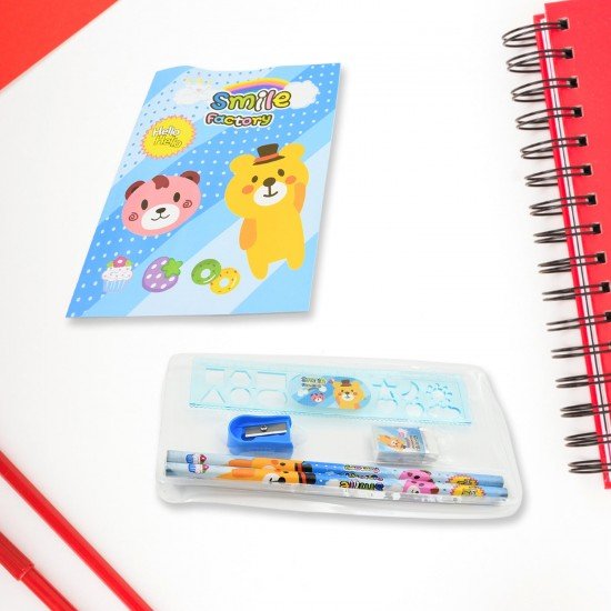 17578-stationery-kit-for-kids-stationery-set-includes-wooden-pencil-sharpener-pencil-and-eraser-set-birthday-return-gift-for-kids-boys-girls-2-pencil-1-scale-1-notebook-1-sharpener-1-eraser-with-zip-bag-6-pcs-set