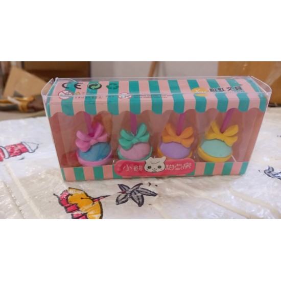 cone-donut-lolipop-ice-cream-eraser-for-girls-boys-eraser-for-school-bday-return-gift-party-doughnut-lollipop-ice-cream-theme-shape-erasers-pencils-set-for-kids-educational-stationary-kit-school-supplies-1-set-4-pc