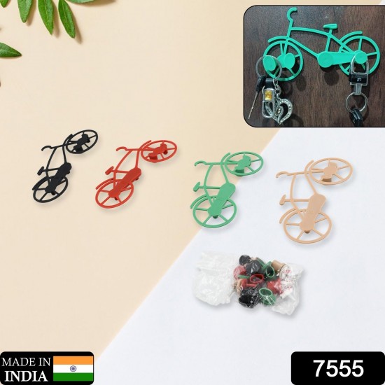 7555-bicycle-shape-key-chain-holder-and-wall-mount-bike-hook-key-holders-plastic-key-holder-for-home-office-pack-of-4