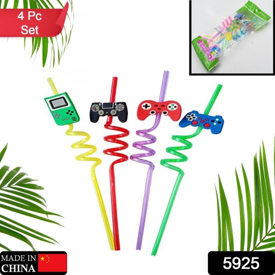 5925-reusable-straws-are-perfect-for-kids-summer-parties-plastic-straws-reusable-drinking-straws-with-cartoon-decoration-for-kids-birthday-party-favors-or-other-summer-celebration-4-pc-set