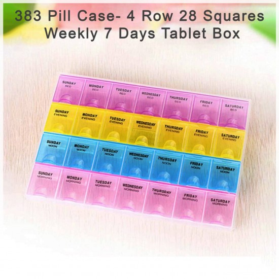 0383-pill-case-4-row-28-squares-weekly-7-days-tablet-box-holder-medicine-storage-organizer-container 0383-pill-case-4-row-28-squares-weekly-7-days-tablet-box-holder-medicine-storage-organizer-container