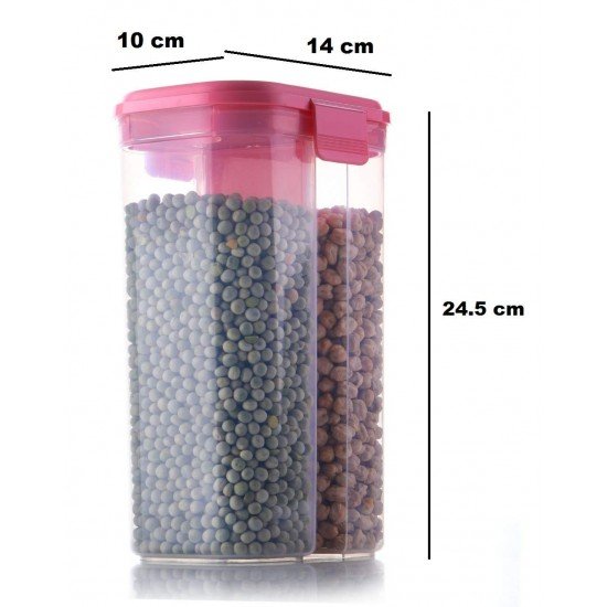 2147-plastic-2-sections-air-tight-transparent-food-grain-cereal-storage-container-2-ltr