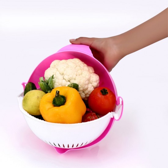 2214-multifunctional-vegetable-fruits-cutter-shredder-with-rotating-drain-basket