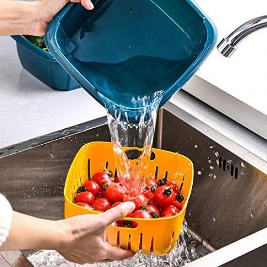 double-layer-food-drainer-washing-basket-with-collapsible-strainers-colander double-layer-food-drainer-washing-basket-with-collapsible-strainers-colander