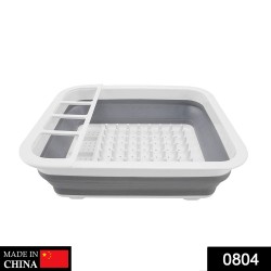 0804-collapsible-folding-silicone-dish-drying-drainer-rack-with-spoon-fork-knife-storage-holder