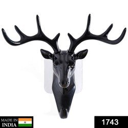 1743-deer-head-self-adhesive-wall-door-hook-hanger