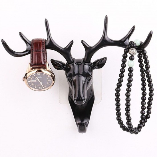1743-deer-head-self-adhesive-wall-door-hook-hanger