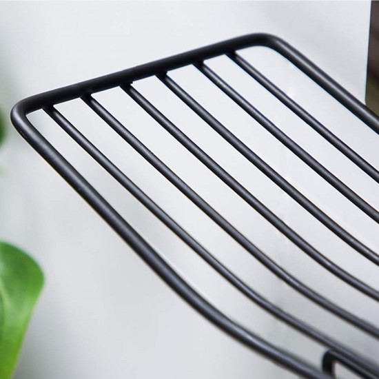 1760-iron-black-coated-self-adhesive-wall-mounted-tissue-toilet-paper-holder