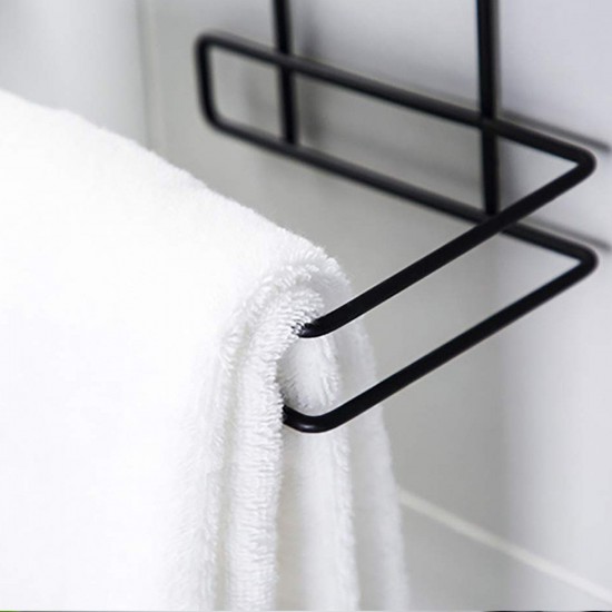 1760-iron-black-coated-self-adhesive-wall-mounted-tissue-toilet-paper-holder