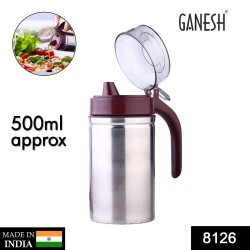 8126-oil-dispenser-stainless-steel-with-small-nozzle-500ml-oil-container