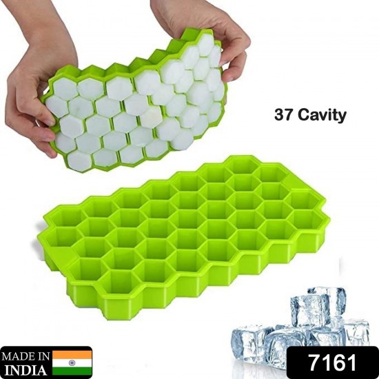 7161-flexible-silicone-honeycomb-design-37-cavity-ice-cube-moulds-trays-small-cubes-for-whiskey-tray-for-fridge-multicolor