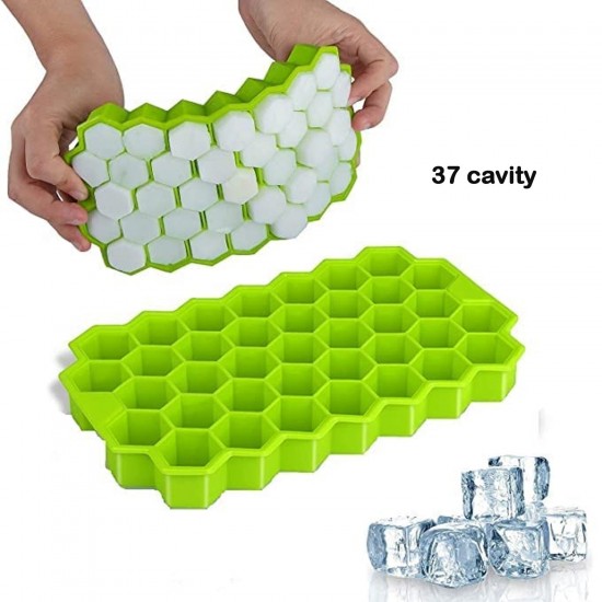 7161-flexible-silicone-honeycomb-design-37-cavity-ice-cube-moulds-trays-small-cubes-for-whiskey-tray-for-fridge-multicolor