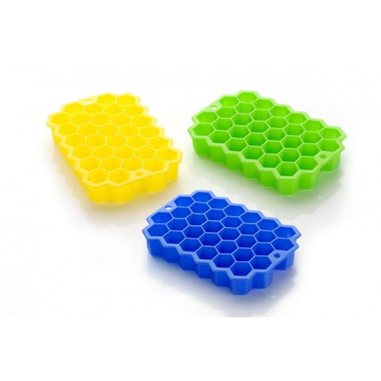 7161-flexible-silicone-honeycomb-design-37-cavity-ice-cube-moulds-trays-small-cubes-for-whiskey-tray-for-fridge-multicolor