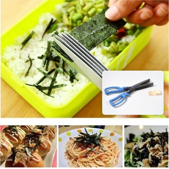 1651-multifunction-vegetable-stainless-steel-herbs-scissor-with-5-blades