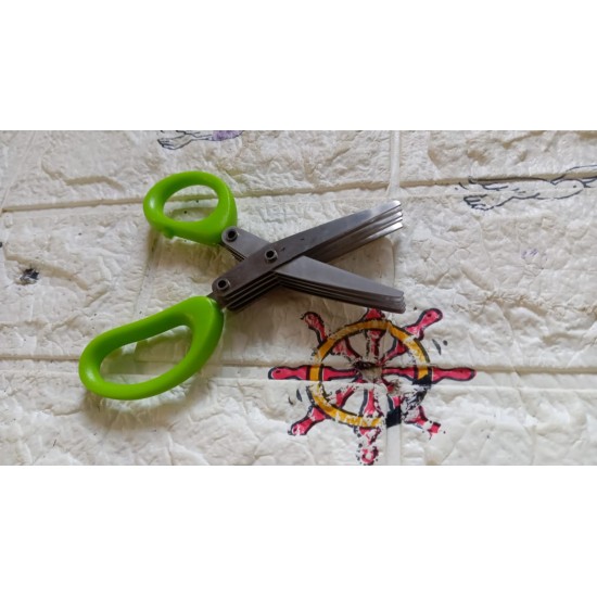 1651-multifunction-vegetable-stainless-steel-herbs-scissor-with-5-blades